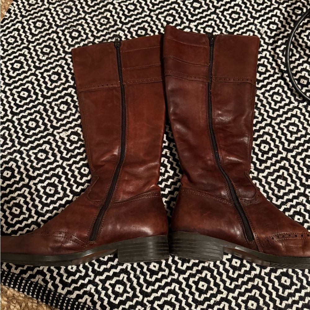 ALDO brown leather equestrian style boots - Picture 3 of 4